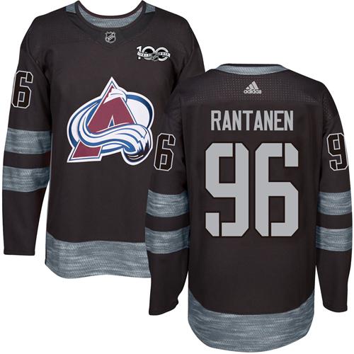 Adidas Avalanche #96 Mikko Rantanen Black 1917-100th Anniversary Stitched NHL Jersey